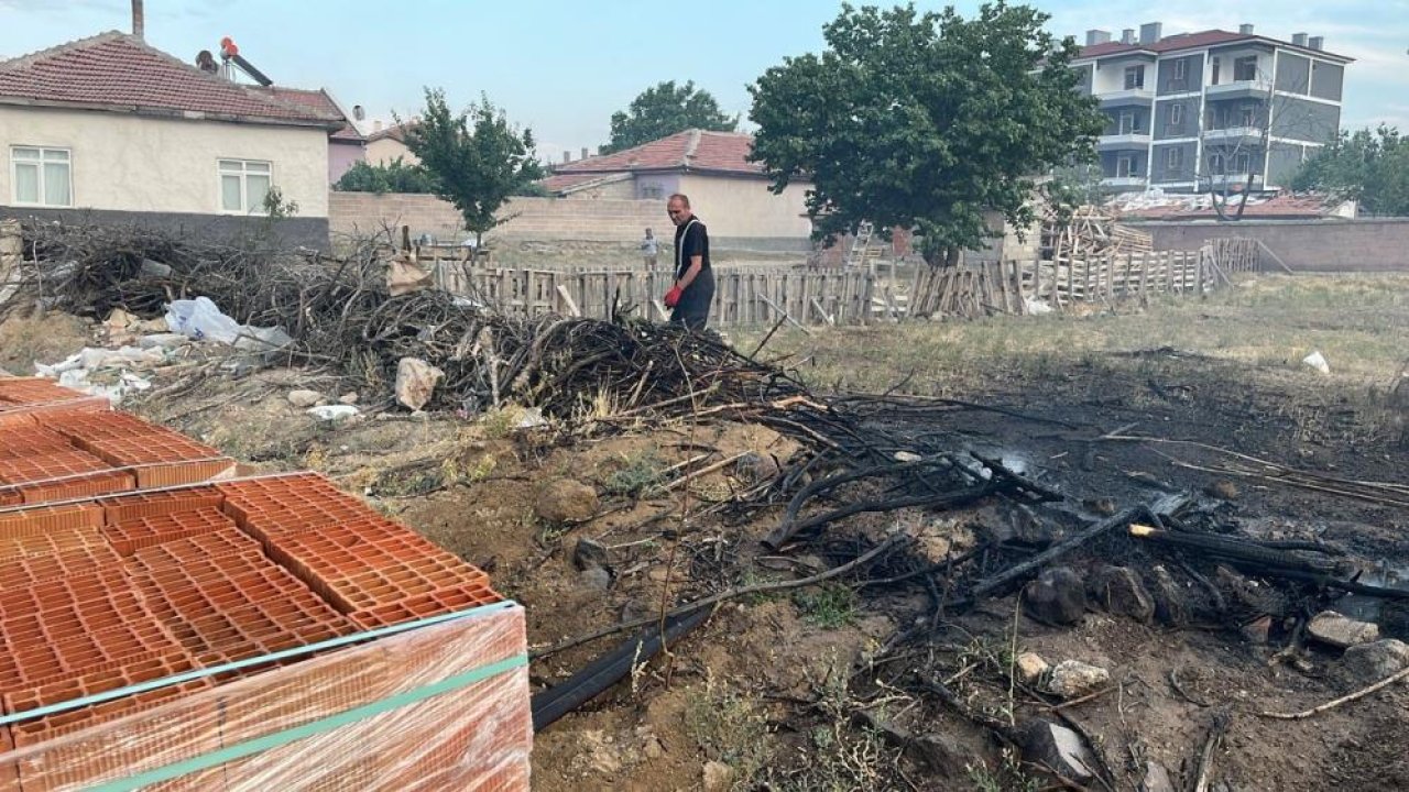 Konya Kulu'da bahçe içinde yangın çıktı