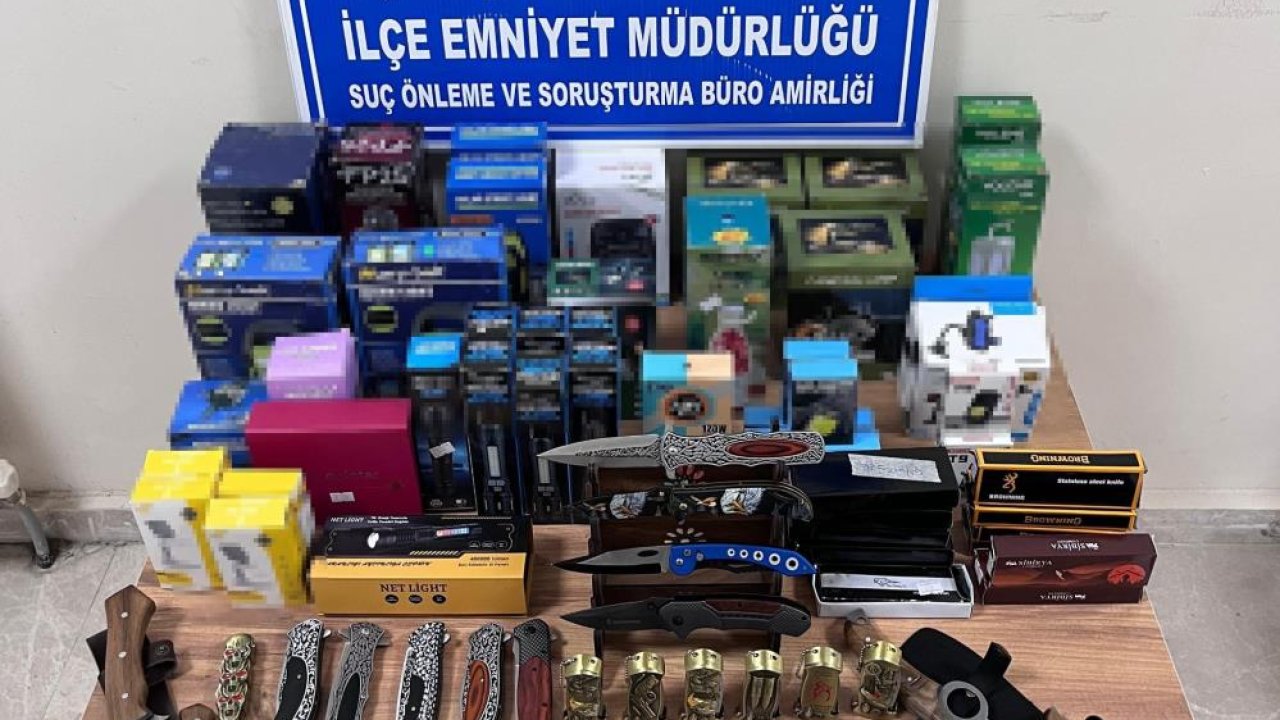 Seydişehir'deki bir evde 26 adet kesici delici alet ele geçirildi