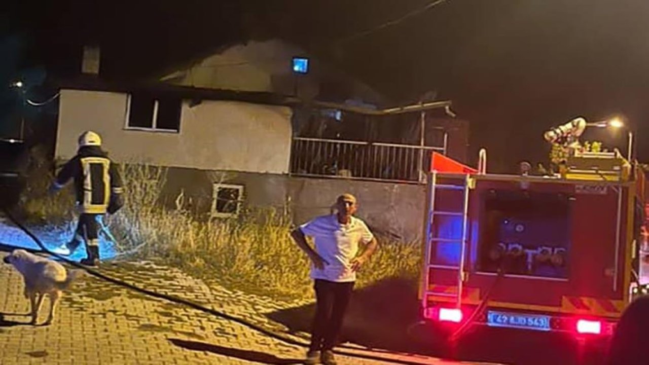 Beyşehir'de korkutan ev yangını