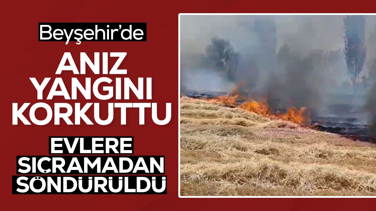 Beyşehir'de anız yangını korkuttu: Evlere sıçramadan söndürüldü