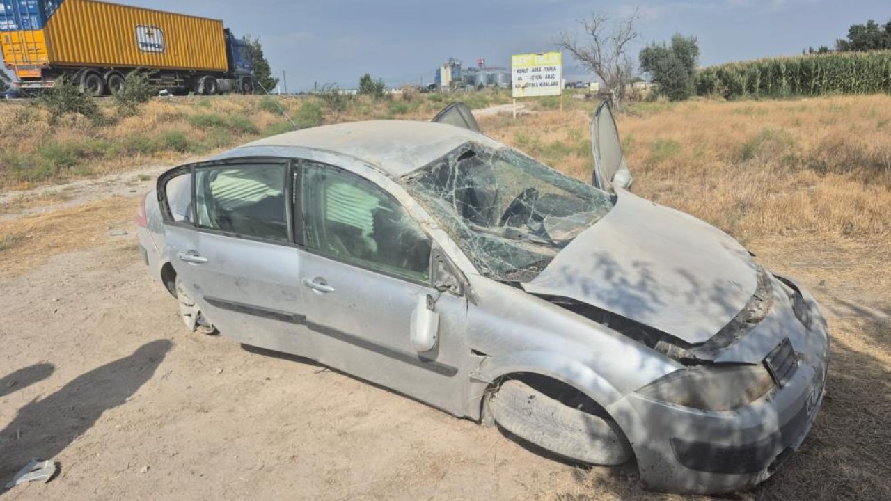 Konya'da otomobilin şarampole devrildiği kazada 3 kişi yaralandı
