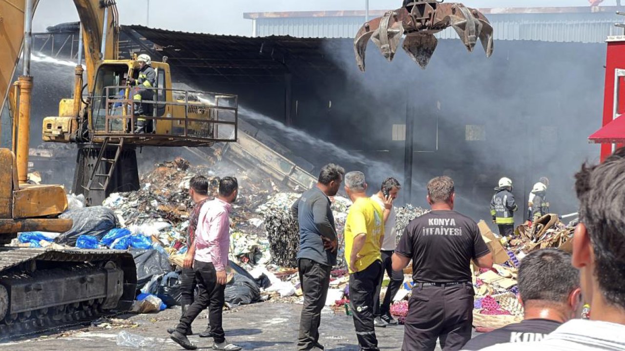Konya'da fabrikada teneke sürtünmesi yangına neden oldu