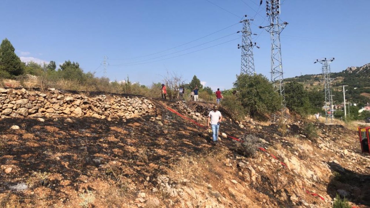 Bozkır korkuttu! İlçede çıkan yangın paniğe neden oldu. 8 dekar alan etkilendi
