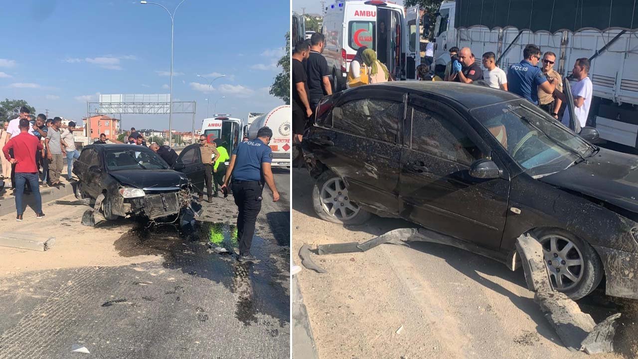 Konya'da kaza! Otomobil tıra çarptı: 3 yaralı
