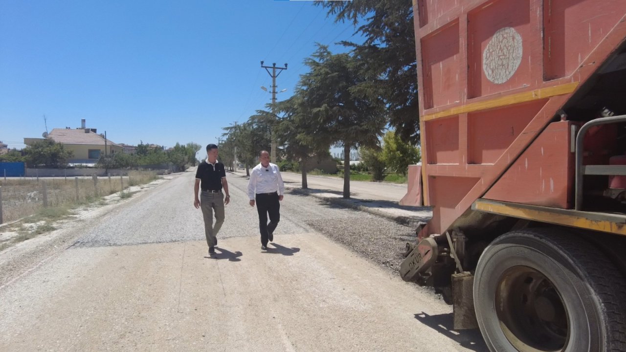 Konya'nın bu ilçesinde asfalt çalışması sürüyor!