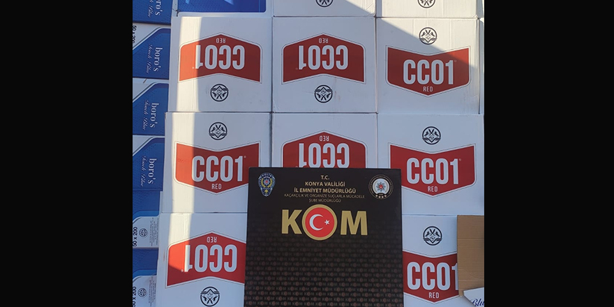 Konya'da kargo aracında kaçak 3 milyon 350 bin makaron ele geçirildi