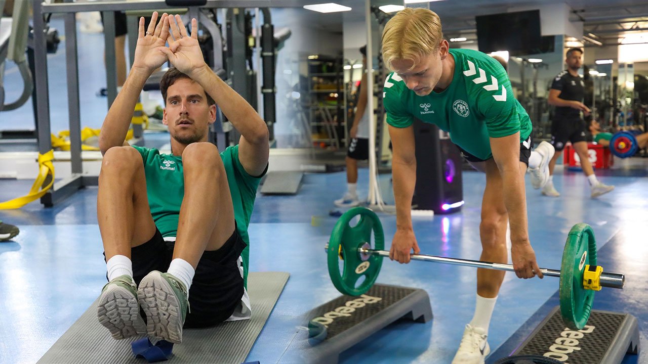 Konyaspor kuvvet çalıştı: Günü çift antrenmanla tamamladı