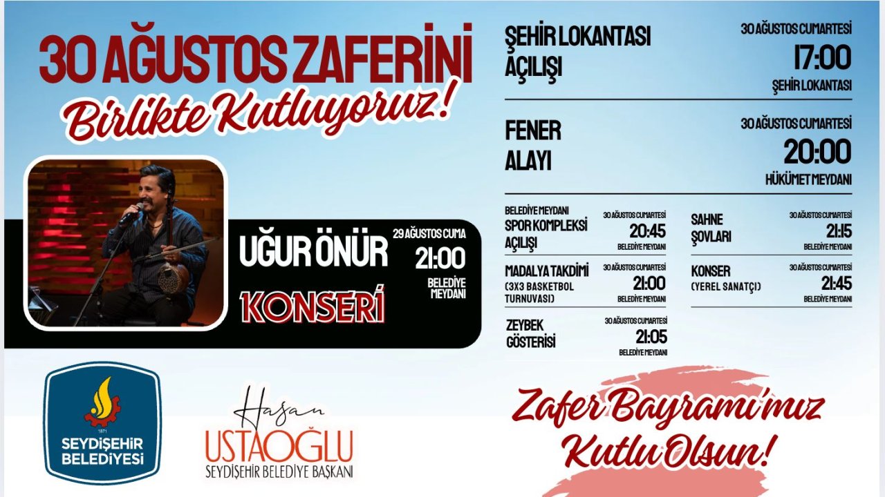 Seydişehir'de 30 Ağustos Zafer Bayramı coşkuyla kutlanacak