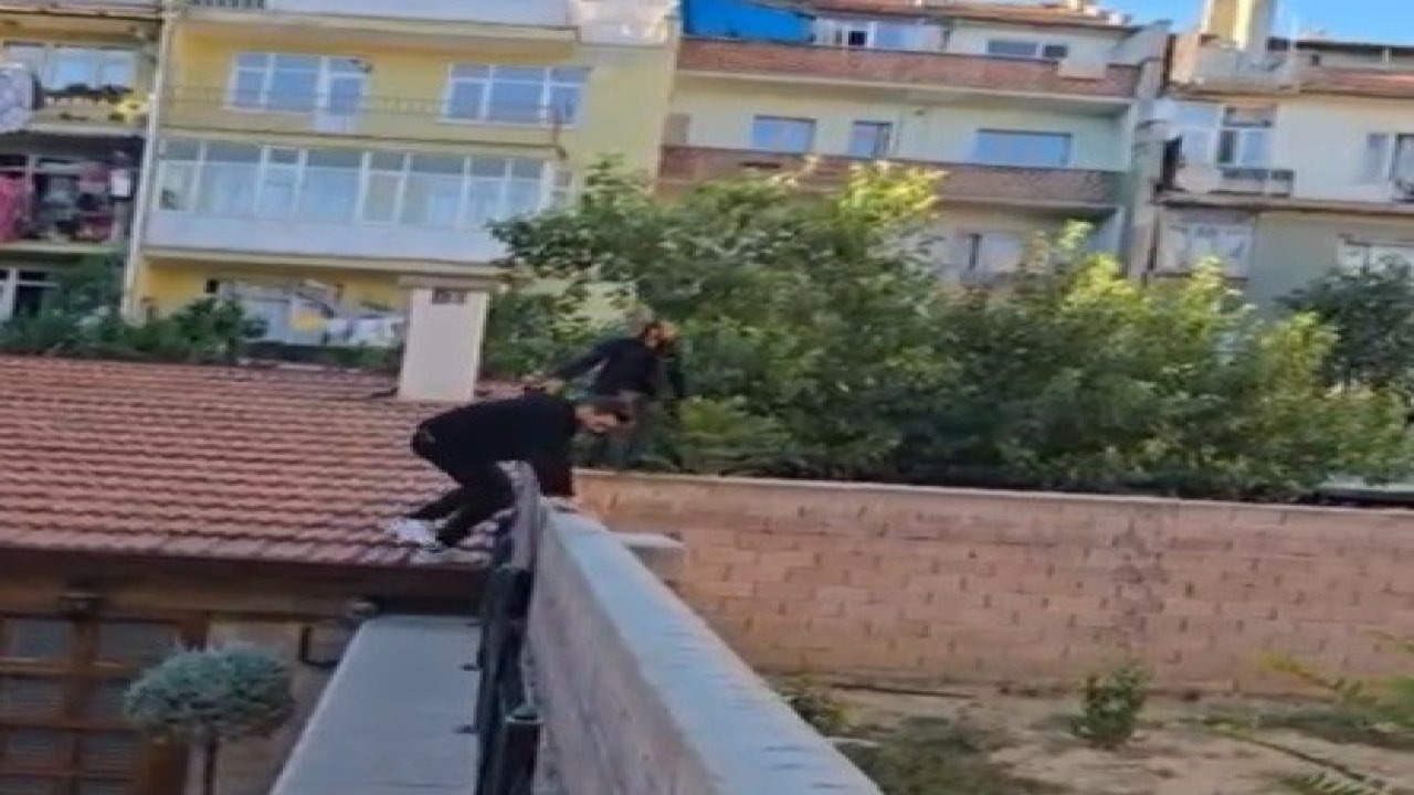 Konya'da cezaevi firarisinin yakalandığı anlar kameraya yansıdı