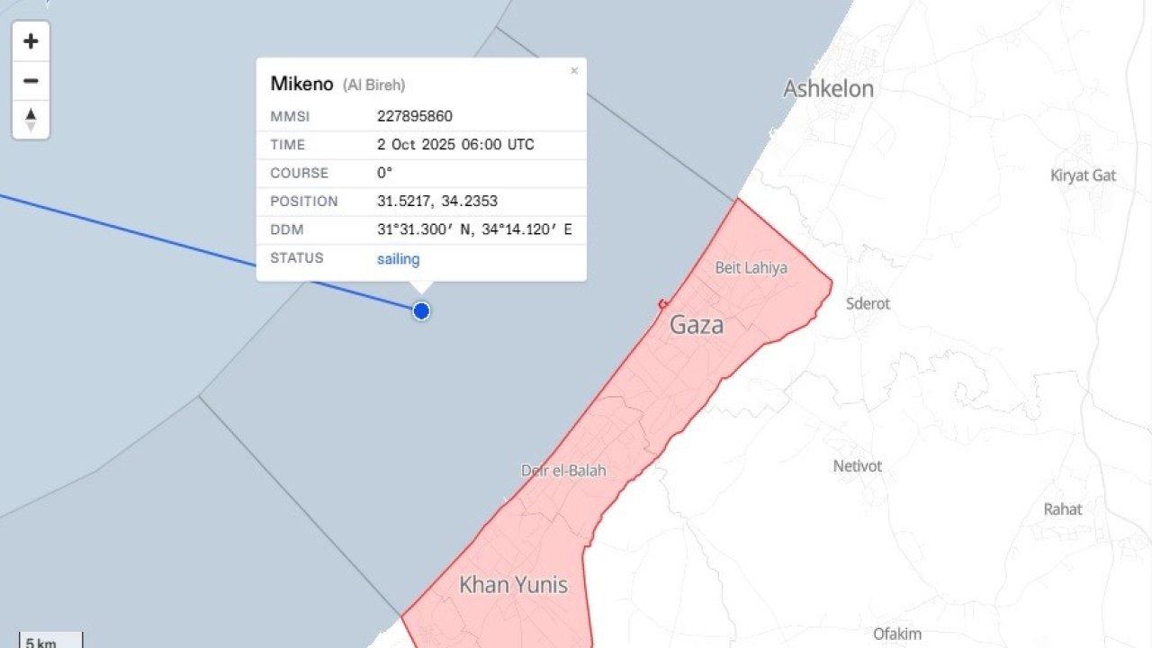 Küresel vicdanı durduramayacaksınız! Sumud Filosundan açıklama: "Mikeno gemisi Gazze kara sularına girdi"
