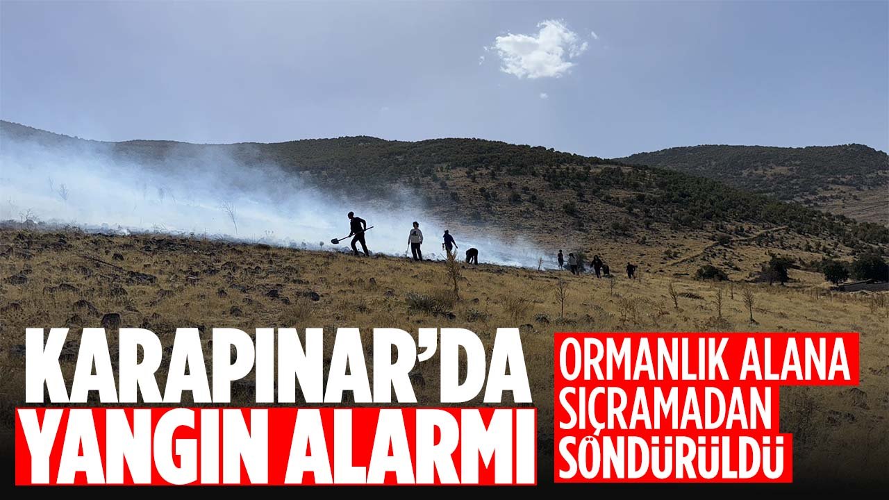 Karapınar’da yangın ormana sıçramadan söndürüldü