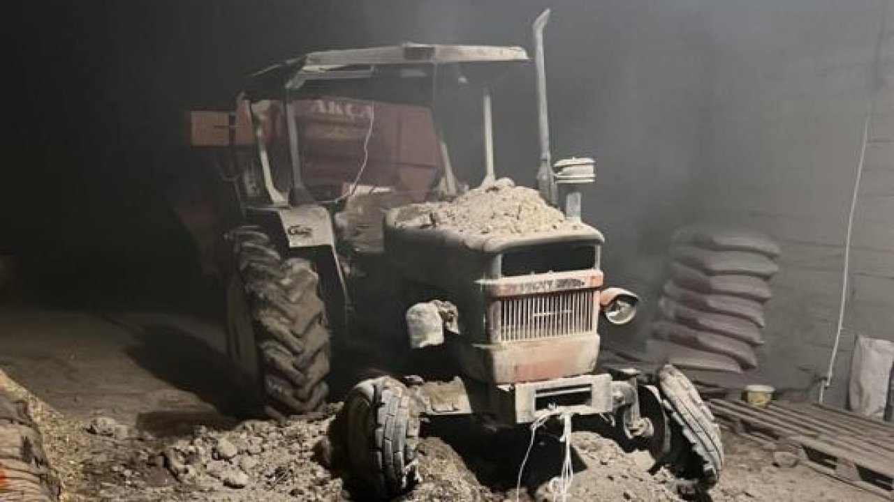 Konya'da traktör alev alev yandı