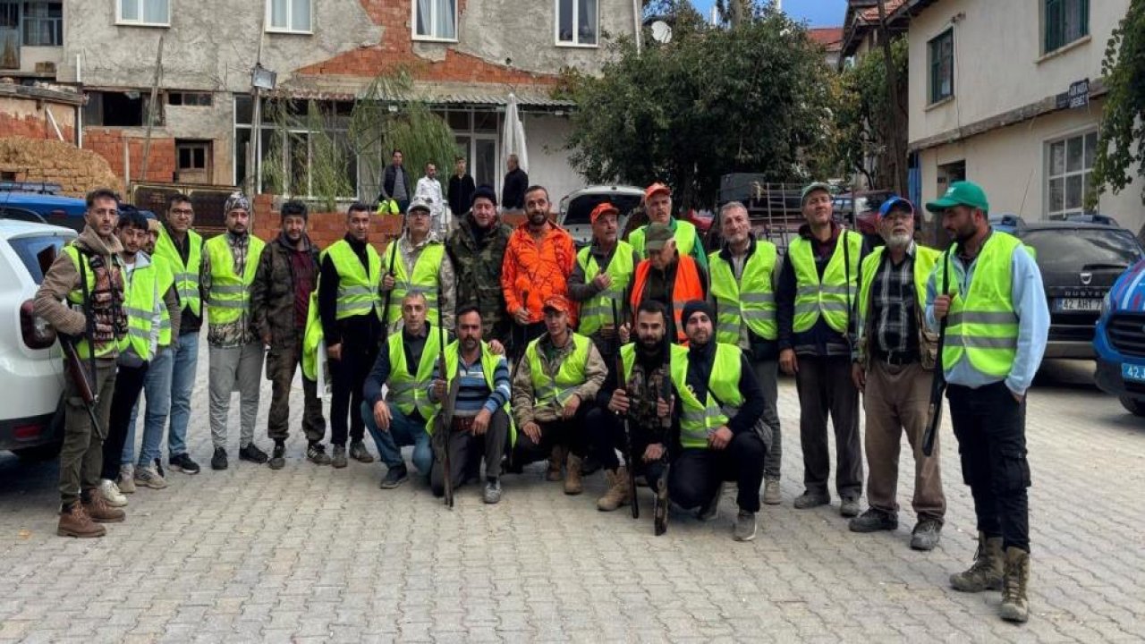 Hüyük’te yaban domuzları için sürek avı yapıldı