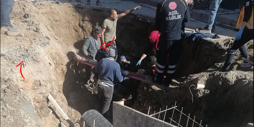 Konya'da altyapı çalışmasında toprak kayması sonucu 1 işçi yaralandı