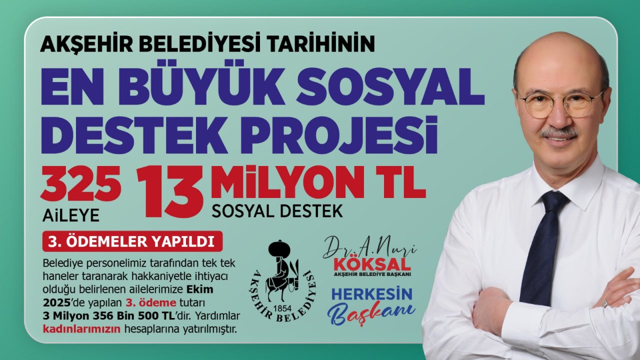 13 Milyon TL’lik sosyal destek projesinde 3. ödeme tamamlandı!