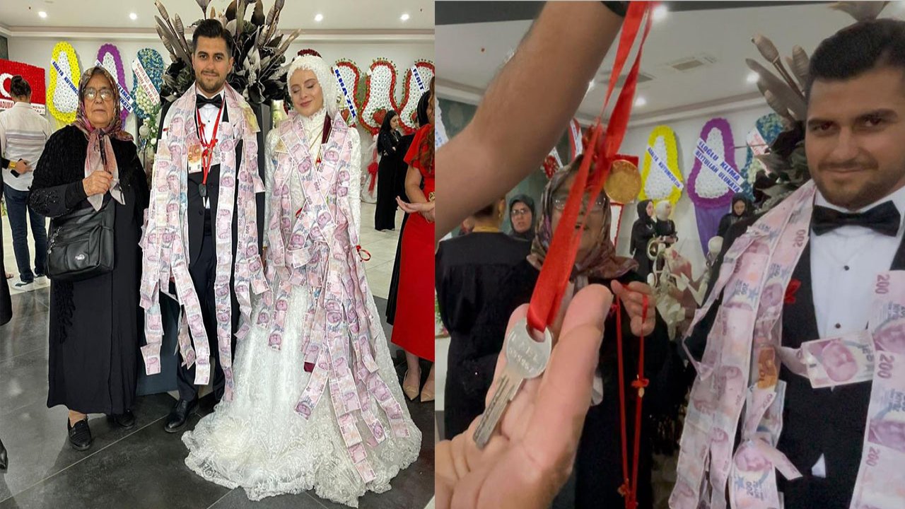 Tek torununa düğünde takı olarak ev, araba ve tarla hediye etti!