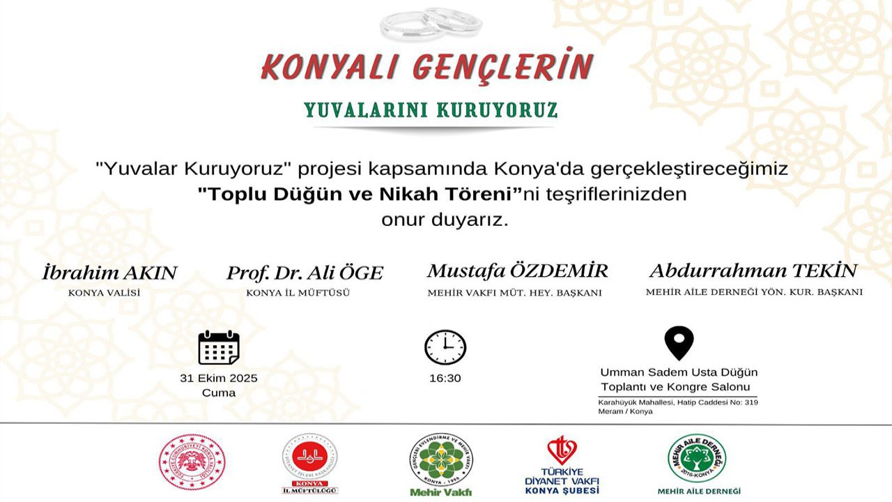 Konya'da 35 genç çift dünya evine girecek!