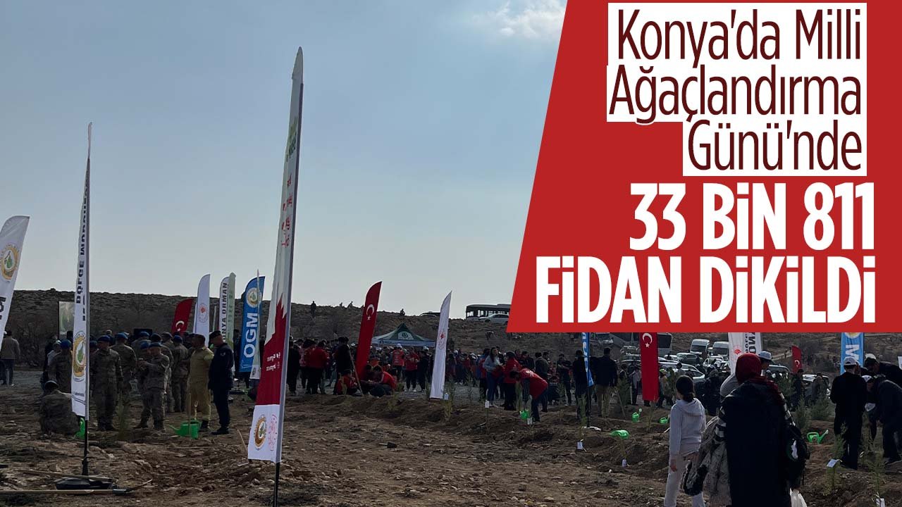Konya'da "Milli Ağaçlandırma Günü"nde 33 bin 811 fidan toprakla buluştu