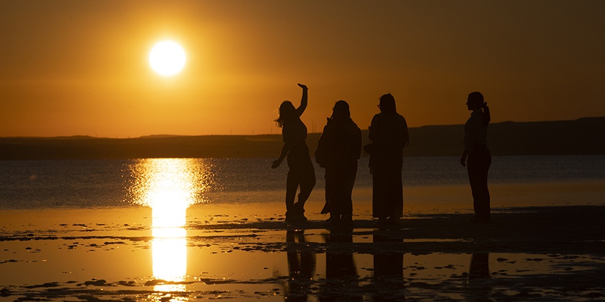 Tuz Gölü'nde gün batımı