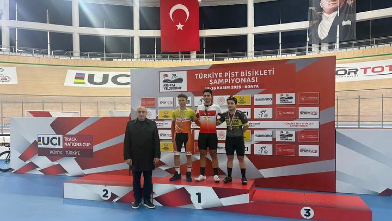 Konya Velodromu’nda nefes kesen yarış! Türkiye Gençler Pist Bisikleti Şampiyonası’nda ilk gün madalyaları sahiplerini buldu