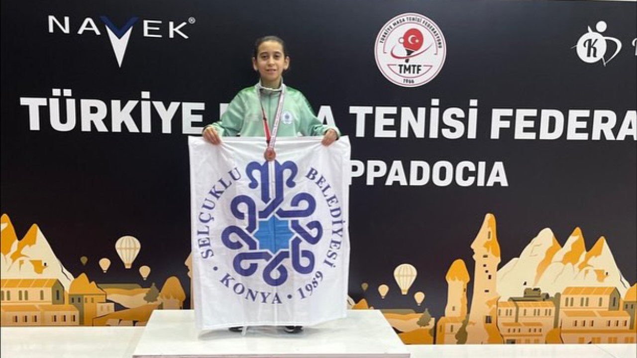Konyalı sporcudan Nevşehir’de büyük sürpriz! Minik raket Asiye Tuğçe Kenar Türkiye üçüncüsü oldu