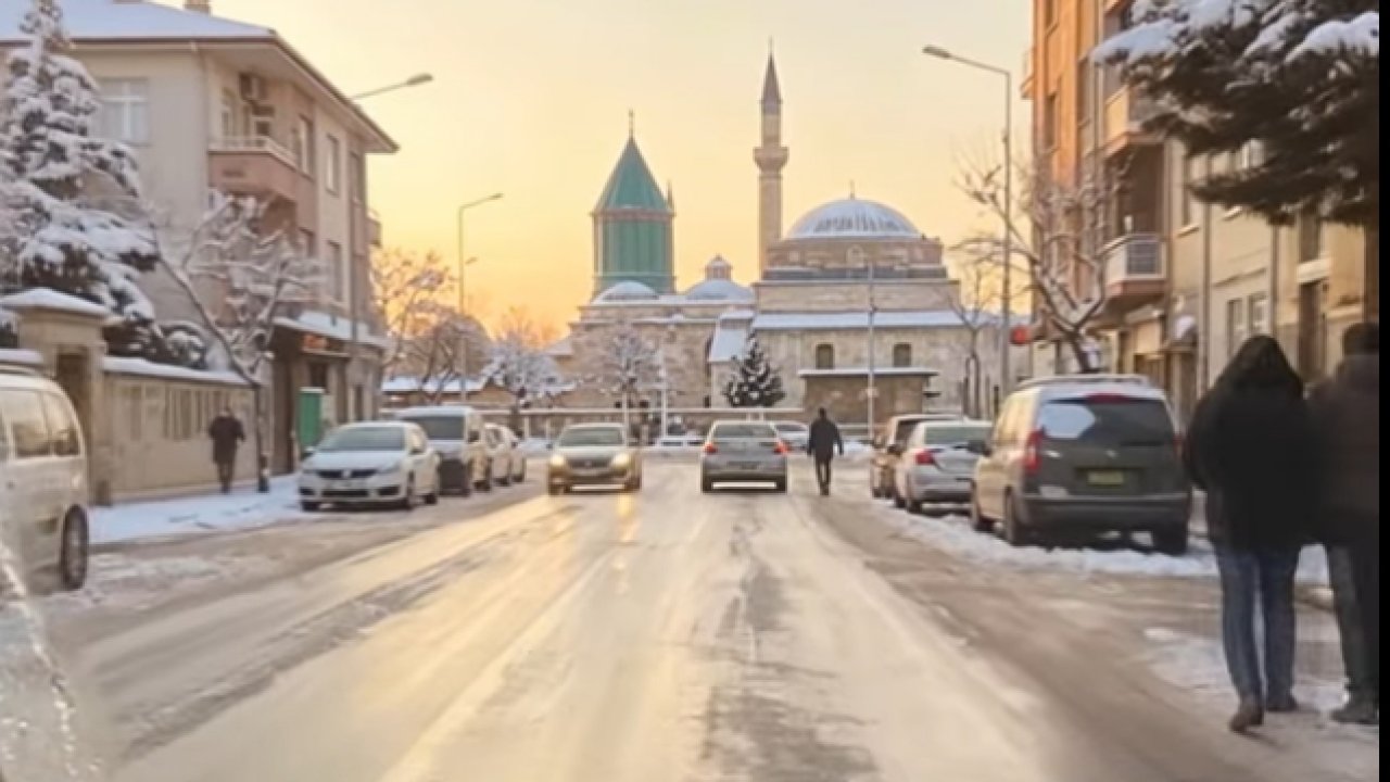 Konya’da buzlanma alarmı: Kaygan yollar trafiği felç edebilir
