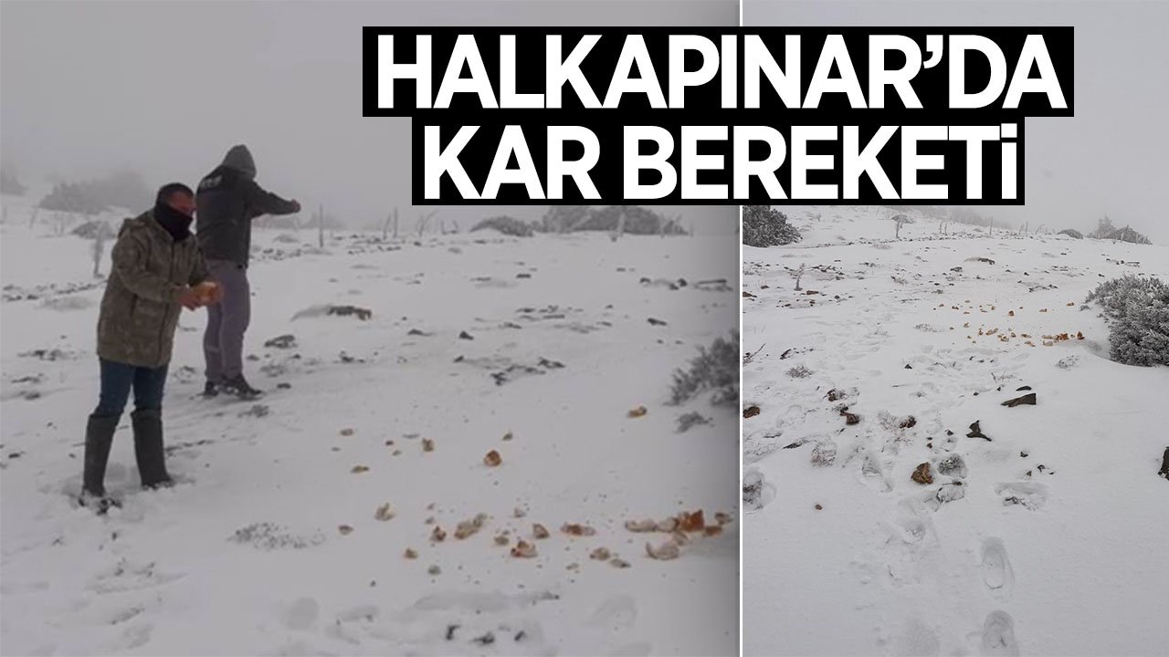 Konya'nın ilçesinde kar sevinci: Kar kalınlığı 15 santimi buldu