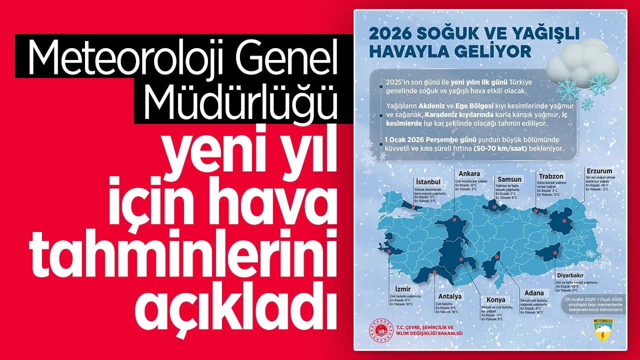 Meteoroloji Genel Müdürlüğü yeni yılın ilk hava tahminlerini açıkladı
