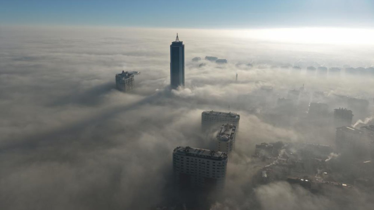 Konya sis denizine gömüldü! Şehir merkezinde kartpostallık manzara