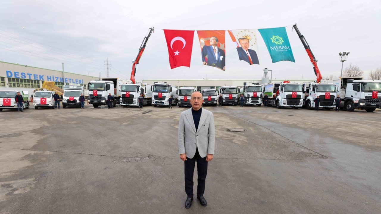 Meram'da 13 yeni araç daha hizmete başladı! Meram Belediyesi gücüne güç kattı