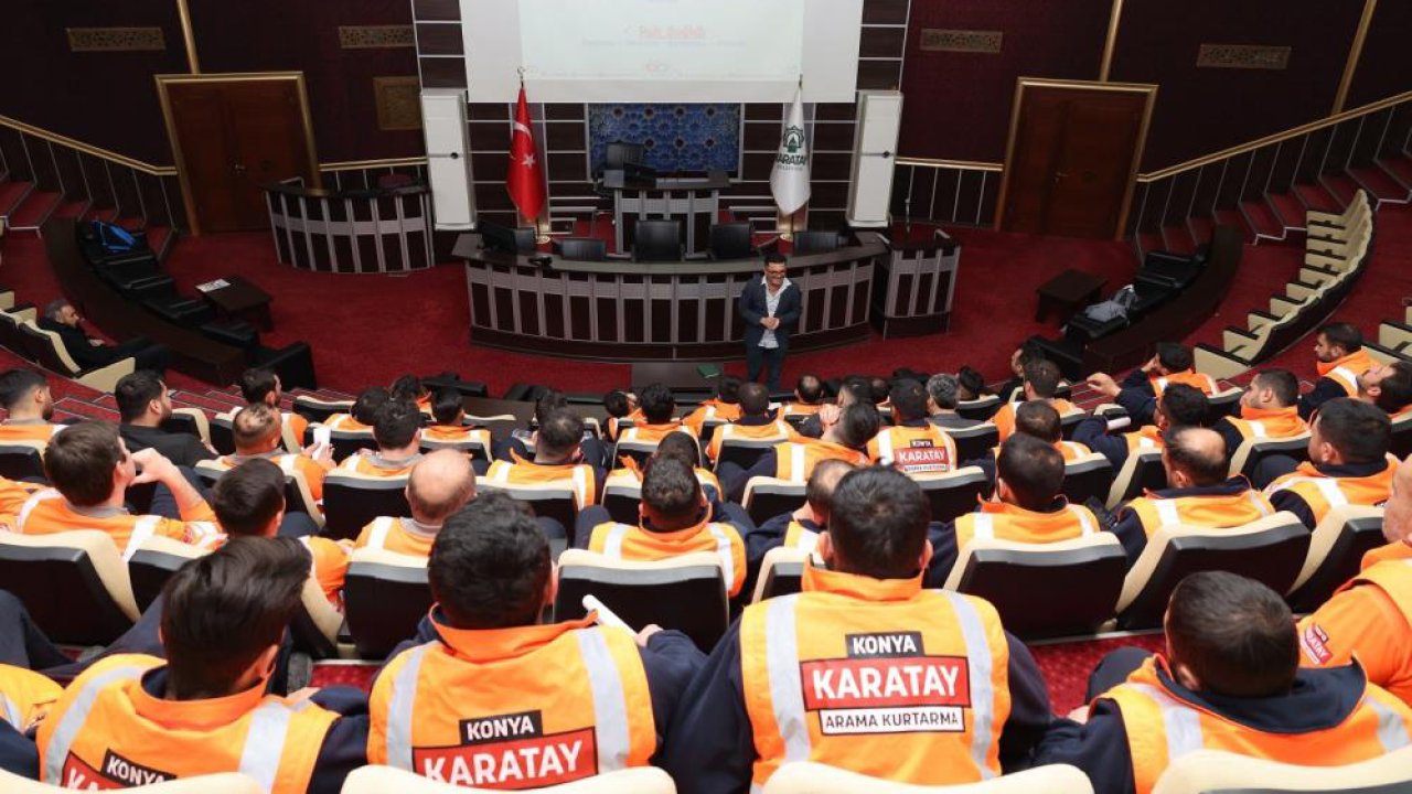 Karatay’da afetlere tam hazırlık: Arama kurtarma ekibine yoğun eğitim