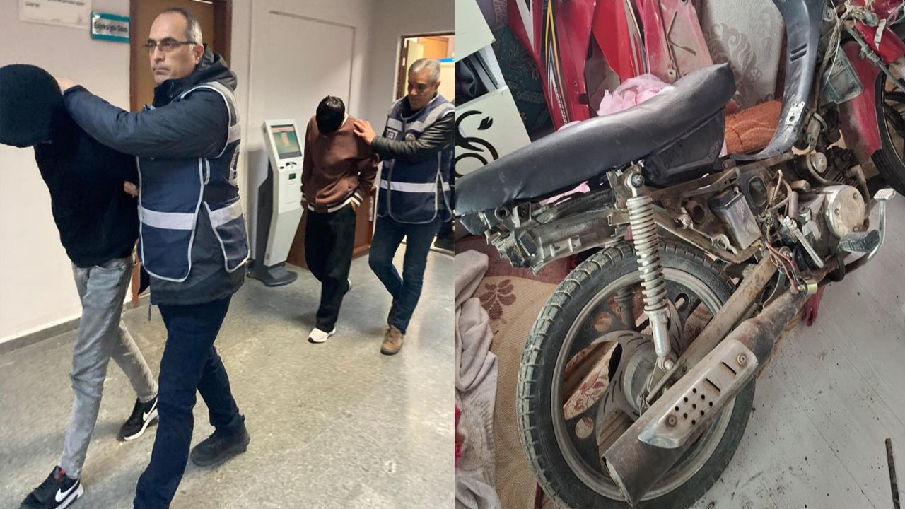 Akşehir'de çaldıkları motosikleti parçalarken yakalanan 2 kişi tutuklandı!