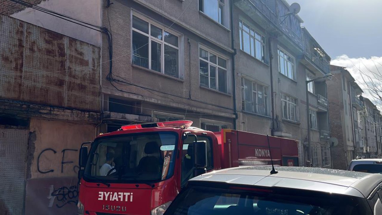 Konya’da apartmanda korku dolu anlar! 3. kattan yükselen duman panik yarattı