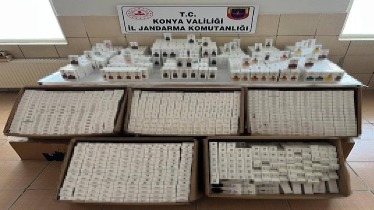 Konya’da dev kaçak parfüm operasyonu! Jandarma depoya girdi, binlercesi ele geçti