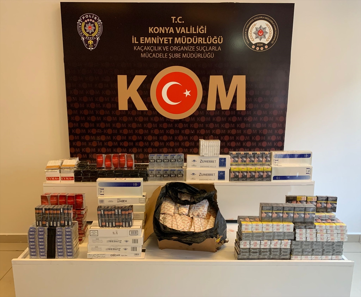 Konya'da gümrük kaçağı tütün ve sigara ele geçirildi