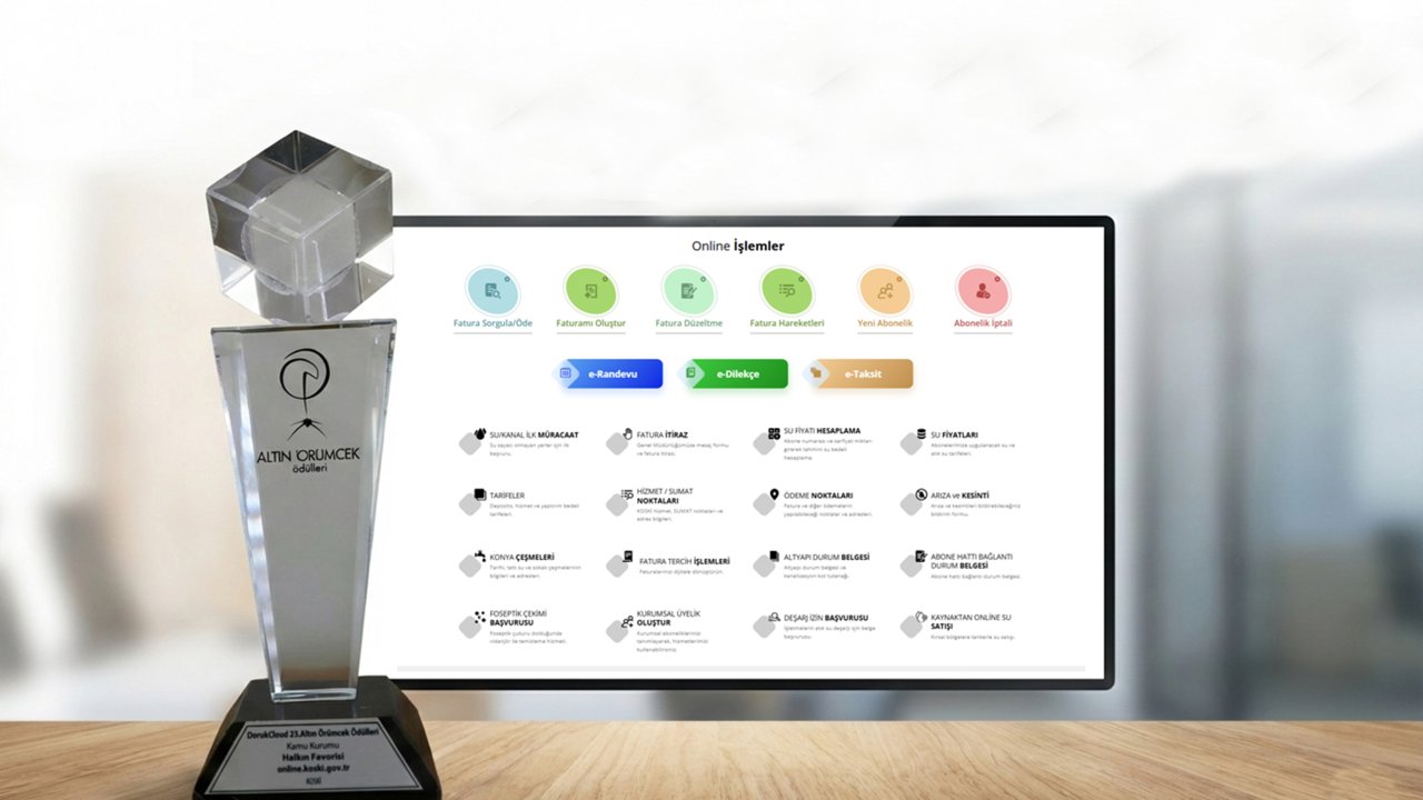 Online KOSKİ’ye Türkiye genelinde büyük ilgi: “Halkın Favorisi” ödülü Konya’ya geldi!