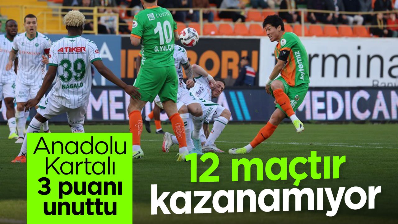 Konyaspor'un kazanamama serisi 12 maça yükseldi