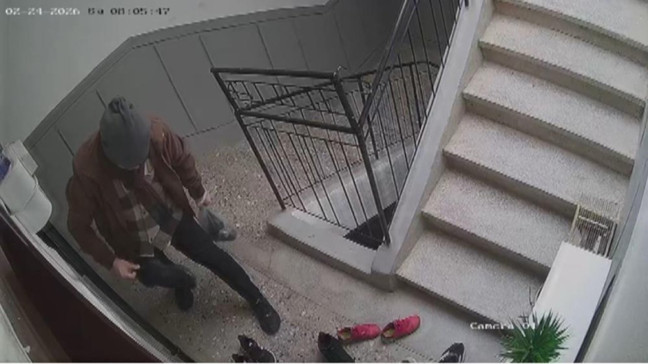 Konya'da marka takıntılı hırsız! Beğenmeyince ayakkabıları bırakıp süs çiçeğini çaldı!