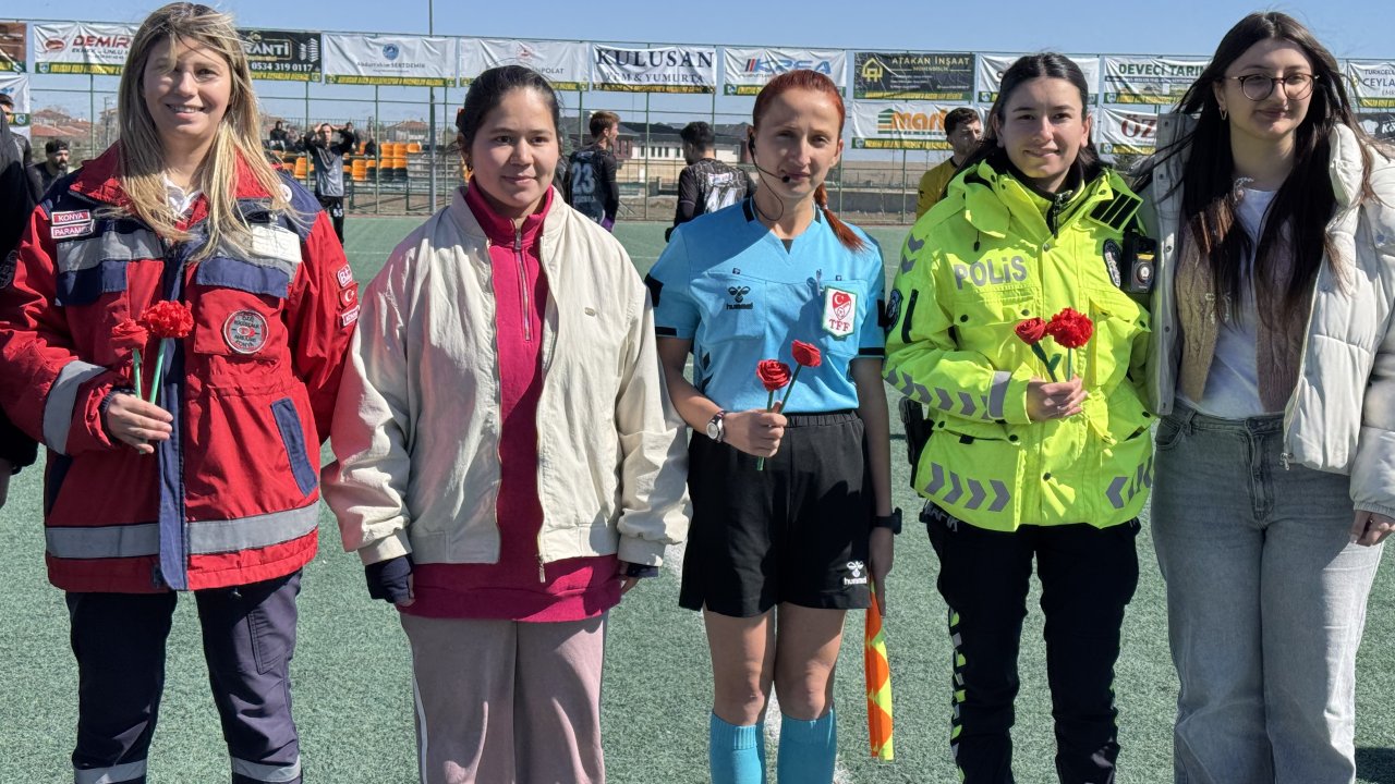 Kulu’da kadın hakem, polis ve sağlıkçıya 8 Mart’ta anlamlı hediye