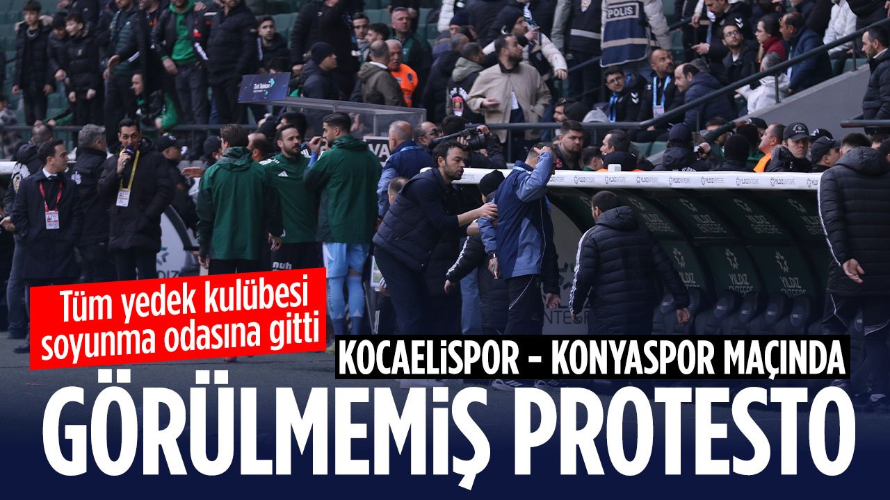 Kocaelispor - Konyaspor maçında görülmemiş protesto! Yedek kulübesinde kimse kalmadı