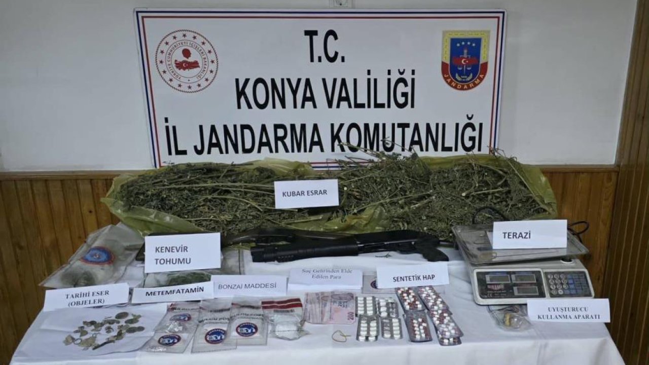 Konya’da uyuşturucuya büyük darbe: Jandarmadan peş peşe operasyon, 11 kişi tutuklandı