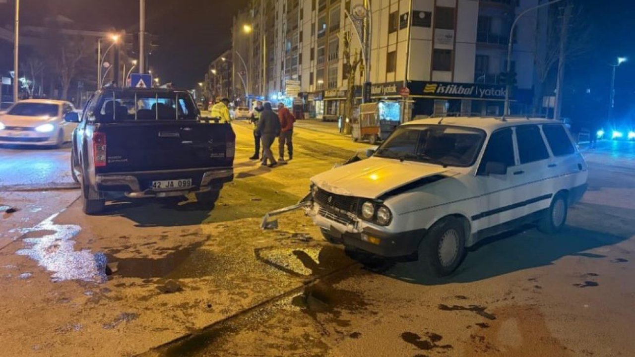 Konya Karapınar’da korkutan kaza! İki araç çarpıştı, 1 kişi yaralandı