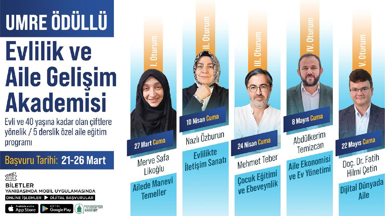 Karatay’da evlilere büyük fırsat! Umre ödüllü akademi başlıyor!