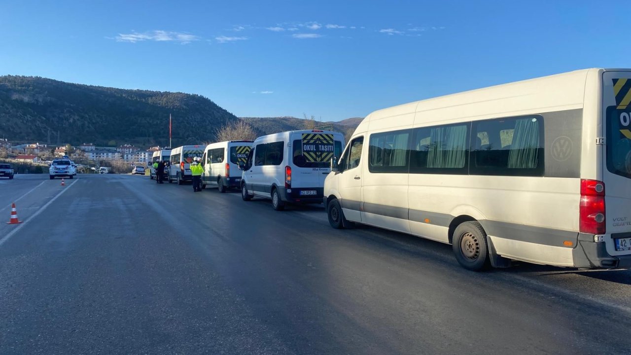 Konya'nın o ilçesinde okul servislerine denetim!