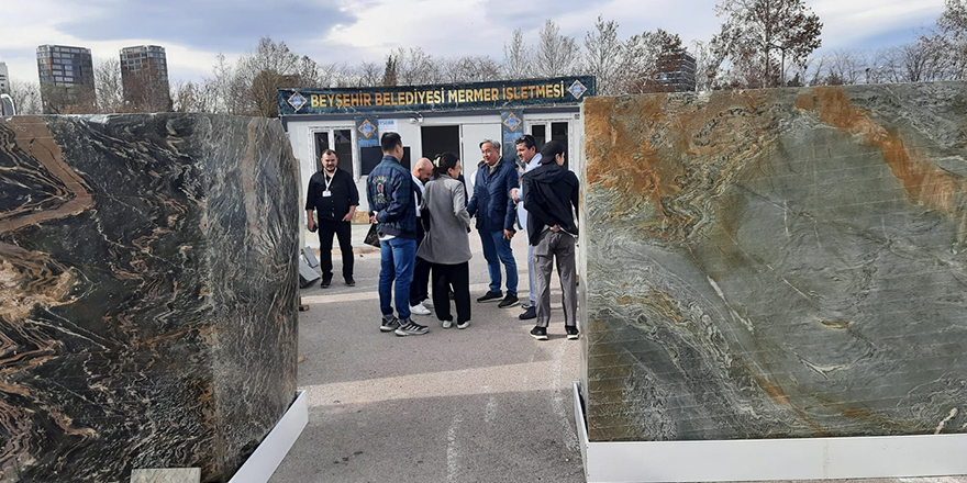 Beyşehir'in doğal taş ve mermeri fuarda görücüye çıkarıldı