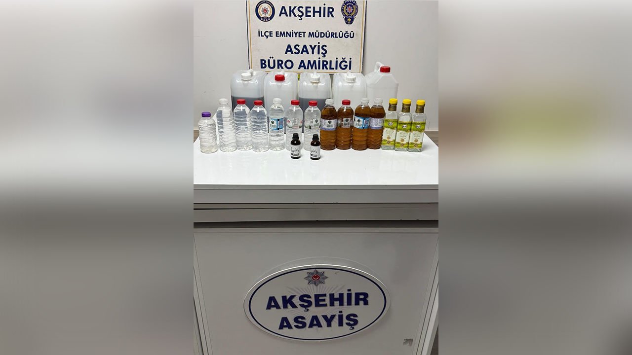 Konya Akşehir’de sahte alkol baskını: Polis harekete geçti!!