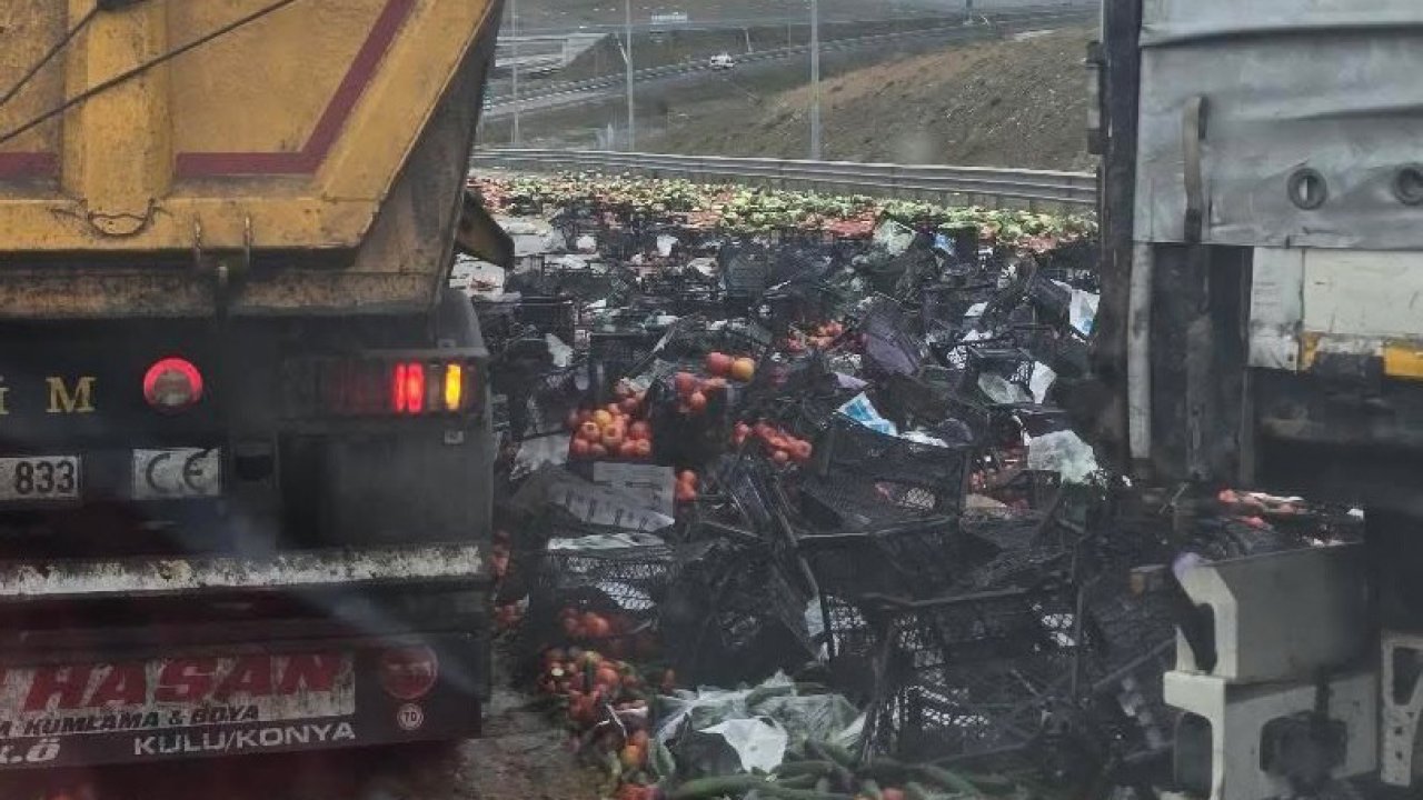Kulu’da TIR dehşeti! Meyve sebzeler yola savruldu, direksiyon hakimiyeti facianın eşiğine getirdi
