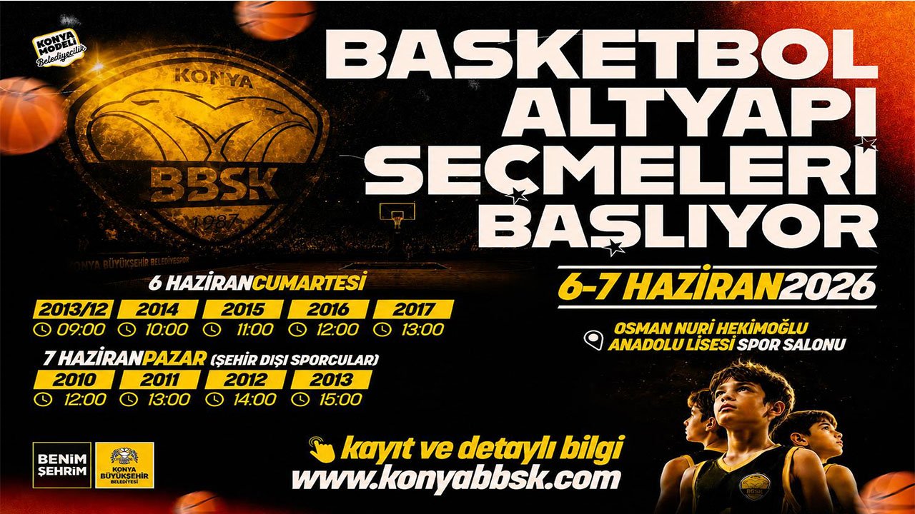 Konya Büyükşehir Belediyespor Geleceğin Yıldızlarını Arıyor! Basketbol Seçmeleri Başlıyor