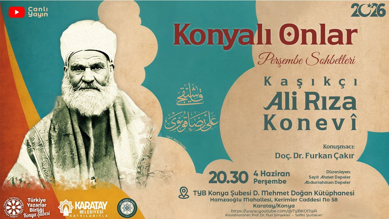 Konya’da Kaşıkçı Ali Rıza Efendi anılacak: TYB’de anlamlı program!