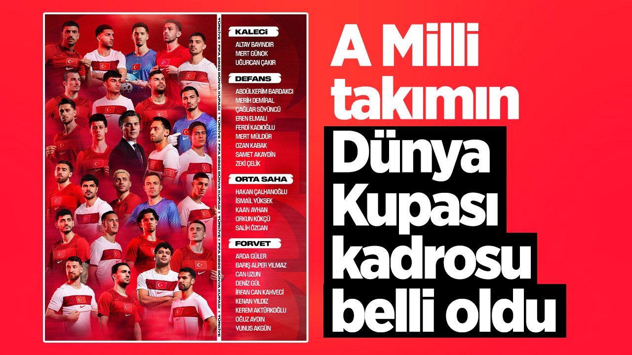 A Milli Takım'ın 2026 Dünya Kupası kadrosu açıklandı